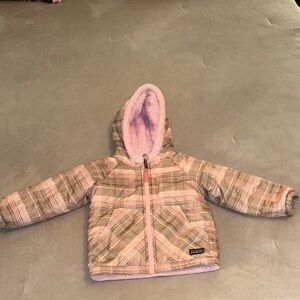 Patagonia Plaid Kids Jacket - Pink and Tan
